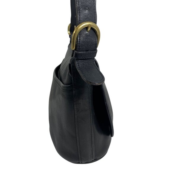 Vintage COACH Soho Fletcher 4150 Black Leather Zip Top Buckle Crossbody Bag 1999 - Picture 5 of 16